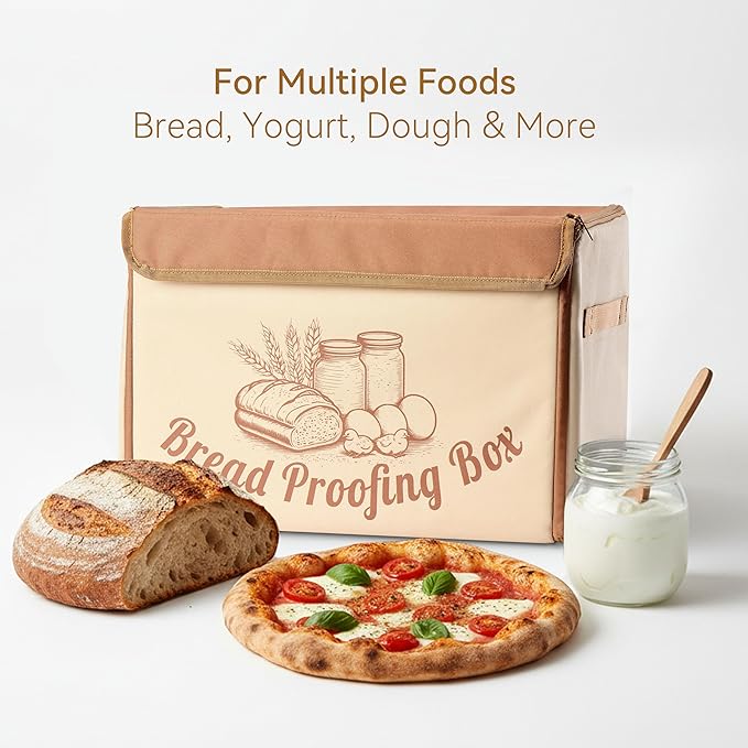 Bread Proofing Box with 68–131℉ Temp Control & 99H Timer, Folding Bread Proofer for Dough Fermentation, Homemade Pizza, Yogurt and Fermented Foods