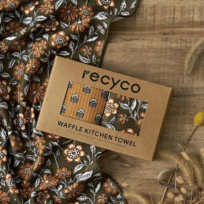 RECYCO Waffle Kitchen Towel Set of 2 - Image 7