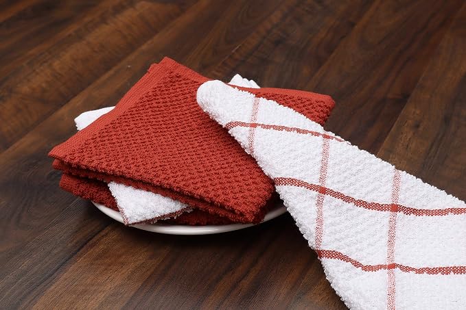AMOUR INFINI Cotton Kitchen Dish Cloths Set of 8 – Highly Absorbent, Super Soft - Image 3