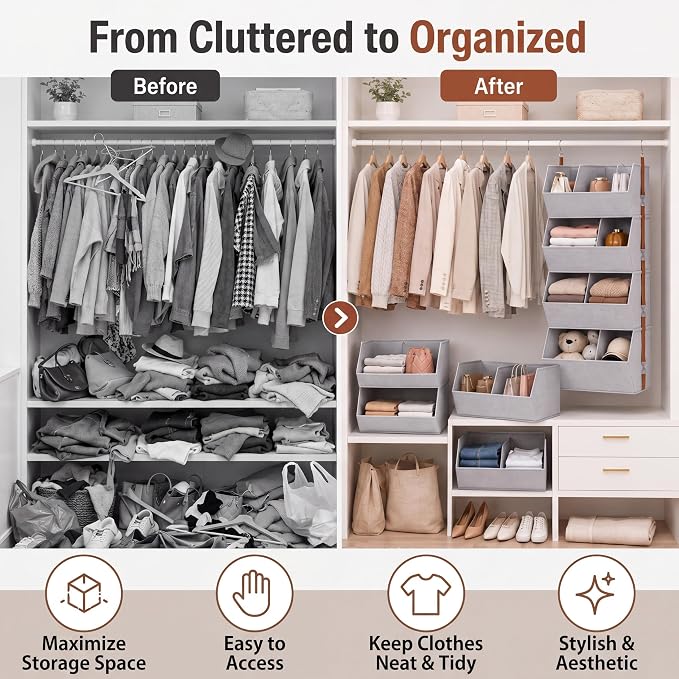4 Tier Collapsible Hanging Closet Organizer - Image 3