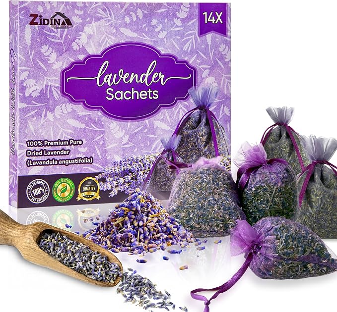 14 Pack Organic Lavender Sachet Bags by Raimarket