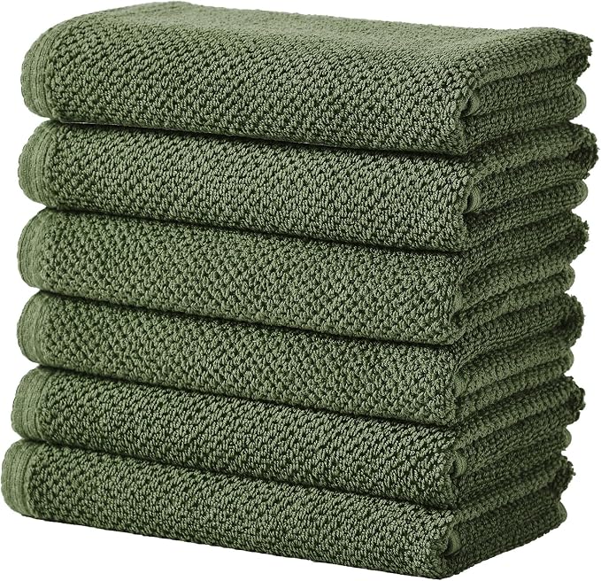 Great Bay Home 100% Cotton 6 Pack 26x16 Hand Towel Set by GreatBayHome