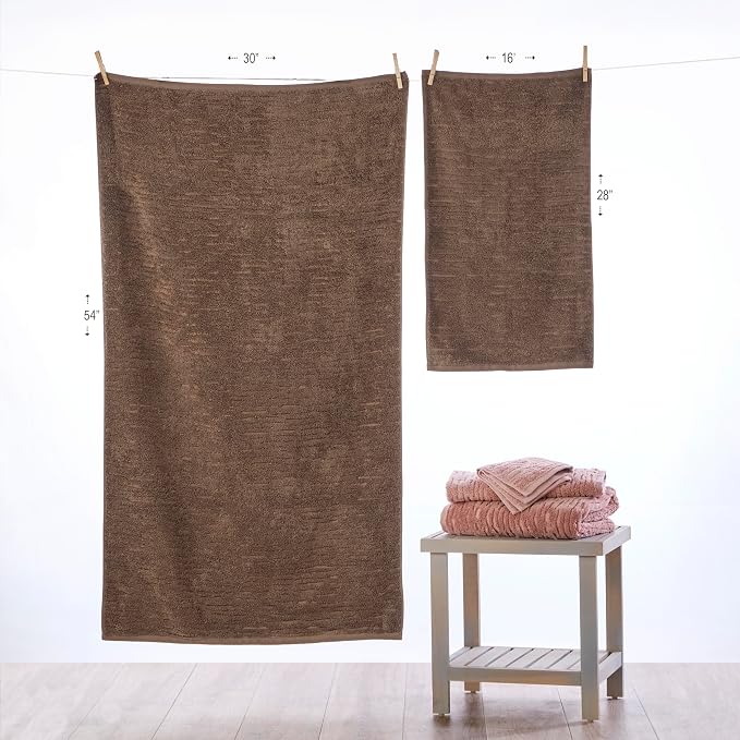SKL Home CloudSoft Hand Towel Set-2-Piece, 100% Cotton Luxury, Mink Brown | - Image 4