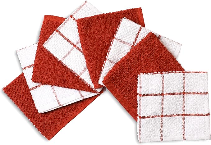 AMOUR INFINI Cotton Kitchen Dish Cloths Set of 8 – Highly Absorbent, Super Soft - Image 4