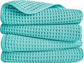 POLYTE 430 GSM Poly Blend Microfiber Quick Dry Waffle Hand Towel, 16x30 in | 4 by Polyte