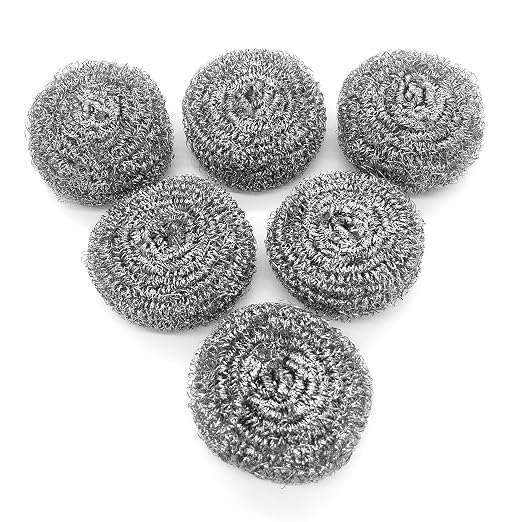 KTOJOY 6 Pack Stainless Steel Wool Scrubber, Scouring Pads by KTOJOY