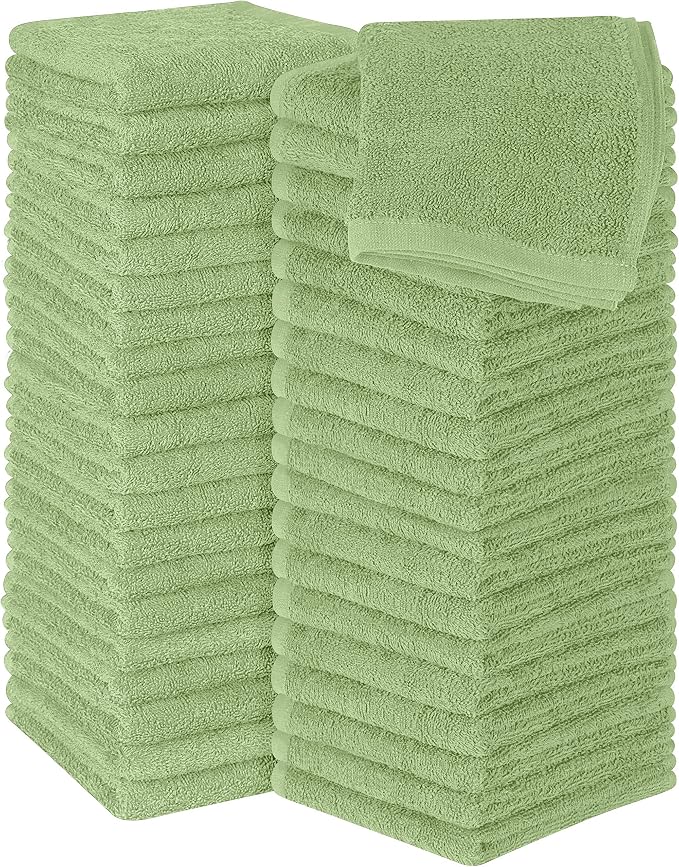 Utopia Towels 60 Pack Washcloths, 12x12 in, 100% Cotton, Sage Green | Premium by Unknown