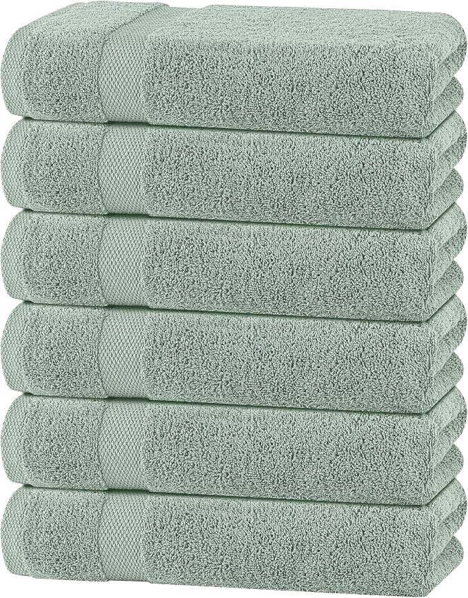 White Classic Wealuxe Green Bath Towels 24x50 Inch, Cotton Towel Set by WhiteClassic