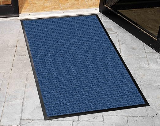 Guardian WaterGuard Indoor/Outdoor Wiper Scraper Floor Mat, Rubber/Nylon, 4'x20', Blue