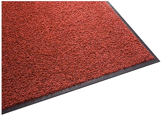Guardian Platinum Series Indoor Wiper Floor Mat, Rubber with Nylon Carpet, 3'x19', Red
