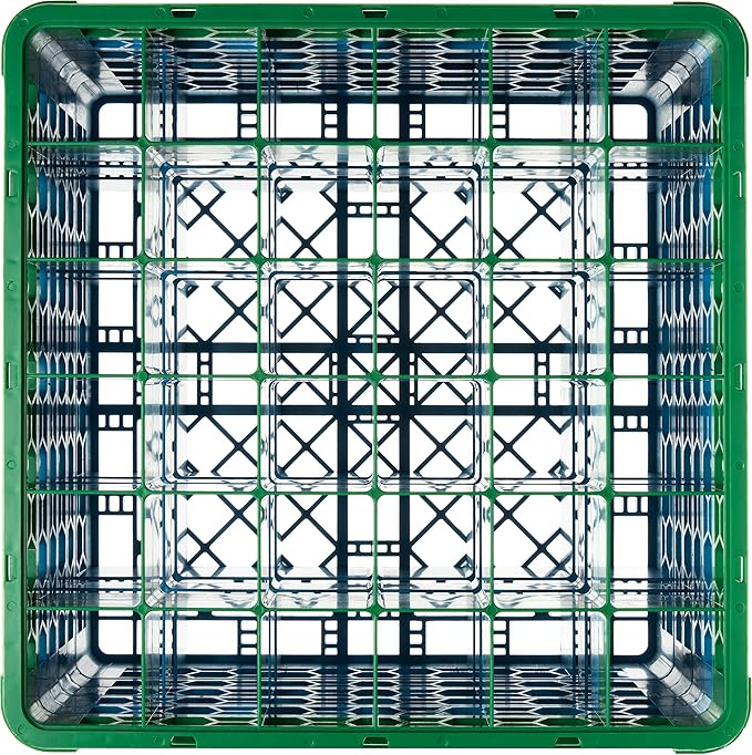 CFS RG36-5C413 OptiClean 36 Compartment Glass Rack with 5 Extenders, 11.9", Polypropylene, green/CFS Blue
