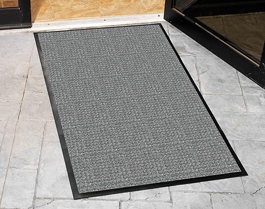 Guardian WaterGuard Indoor/Outdoor Wiper Scraper Floor Mat, Rubber/Nylon, 6'x8', Grey