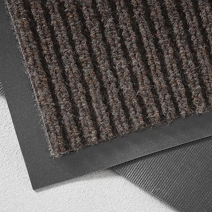 Consolidated Plastics Brush Dry Indoor/Covered Outdoor Entrance Floor Mat, Brown, 4' W x 8' L