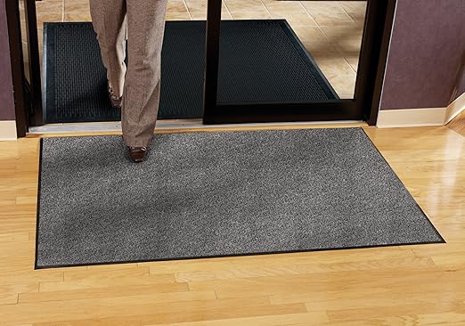 Guardian Silver Series Indoor Walk-Off Floor Mat, Vinyl/Polypropylene, 4'x10', Charcoal
