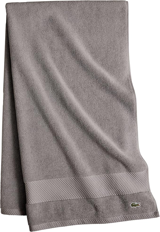 Lacoste Heritage 100% Supima Cotton Bath Sheet 35" x 70", Meteorite | Highly - Image 4