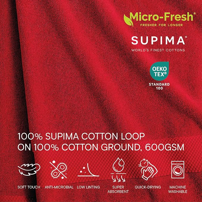Lacoste Heritage 100% Supima Cotton Hand Towel 16" x 30", Formula 1 | Highly - Image 2
