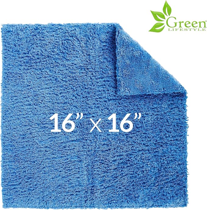 GREEN LIFESTYLE Chamois Cloth Microfiber Cleaning Cloth 6 Pack, Borderless - Image 5