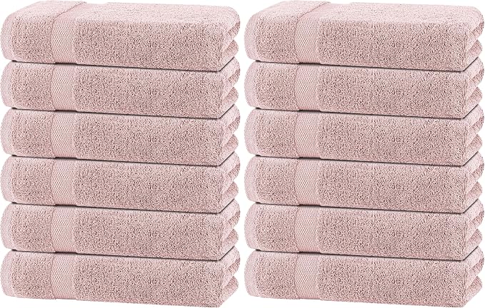 White Classic Wealuxe Pink Bath Towels 24x50 Inch, Cotton Towel Set by WhiteClassic