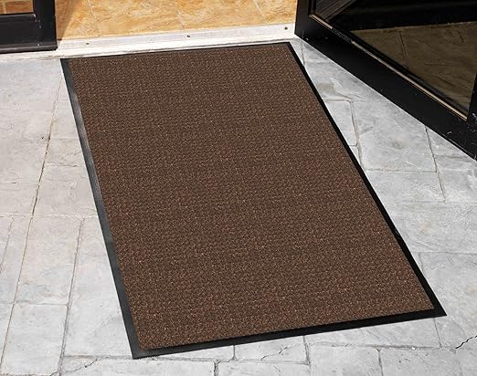 Guardian Floor Protection WG031414 WaterGuard Indoor/Outdoor Wiper Scraper Floor Mat, Rubber/Nylon, 3' Length, 14' Width, Brown