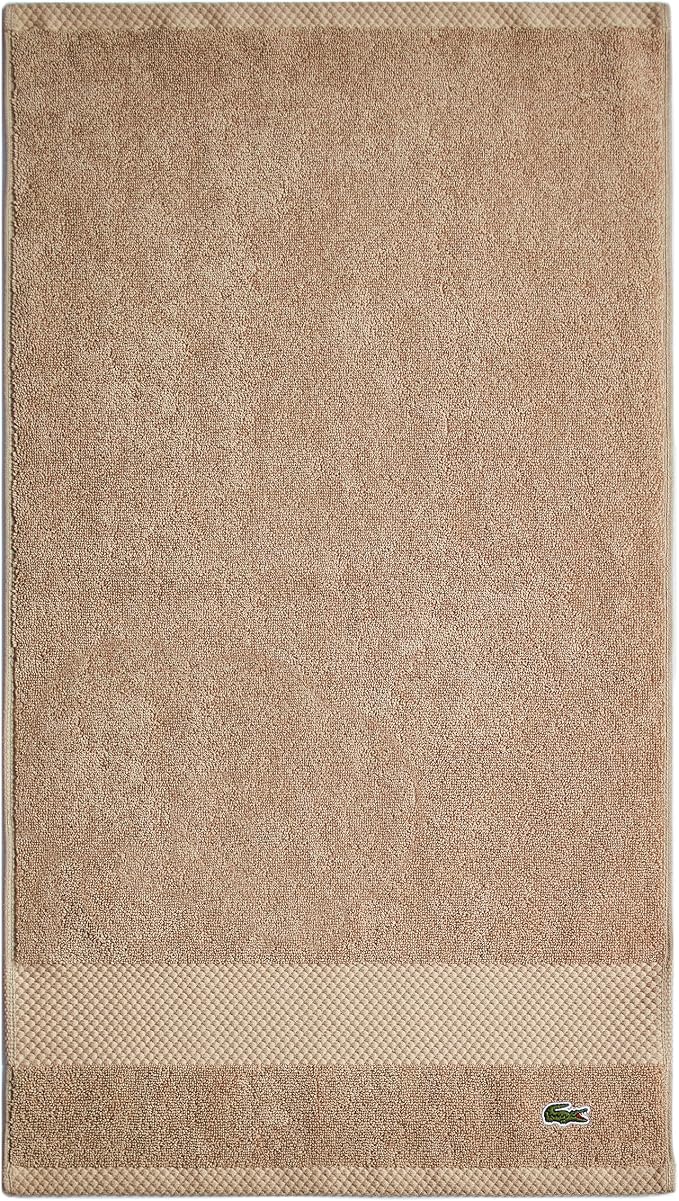 Lacoste Heritage 100% Supima Cotton Hand Towel 16" x 30", Sand | Highly by Unknown