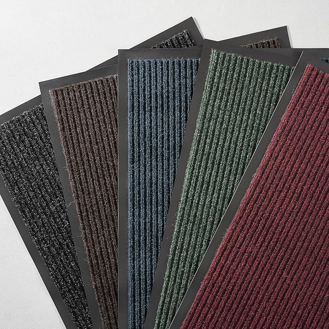 Consolidated Plastics Brush Dry Mat - Made in USA, Heavy-Duty Commercial DoorRug for Indoor/Outdoor Entryways, Non-Slip Backing for High-Traffic Areas (3' W x 10' L, Charcoal)