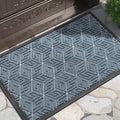 Yimobra Doormat Outdoor Entrance 29.5x17, All-Weather Waterproof Outdoor Mats for Front Door, Non Slip Welcome Door Mat for Patio Proch Outside Entryway Indoor, Mix Blue