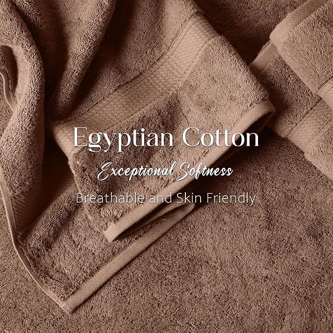 Superior Egyptian Cotton Ultra Plush & Absorbent, 3 Piece Set, Chocolate | - Image 4