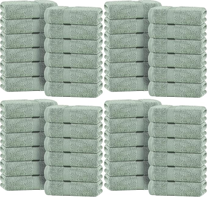 White Classic Green Hand Towels by WhiteClassic