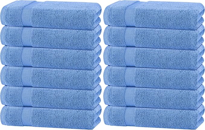 White Classic Wealuxe Light Blue Bath Towels 24x50 Inch, Cotton Towel Set by WhiteClassic