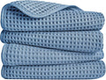 POLYTE 430 GSM Poly Blend Microfiber Quick Dry Waffle Hand Towel, 16x30 in | 4 by Polyte