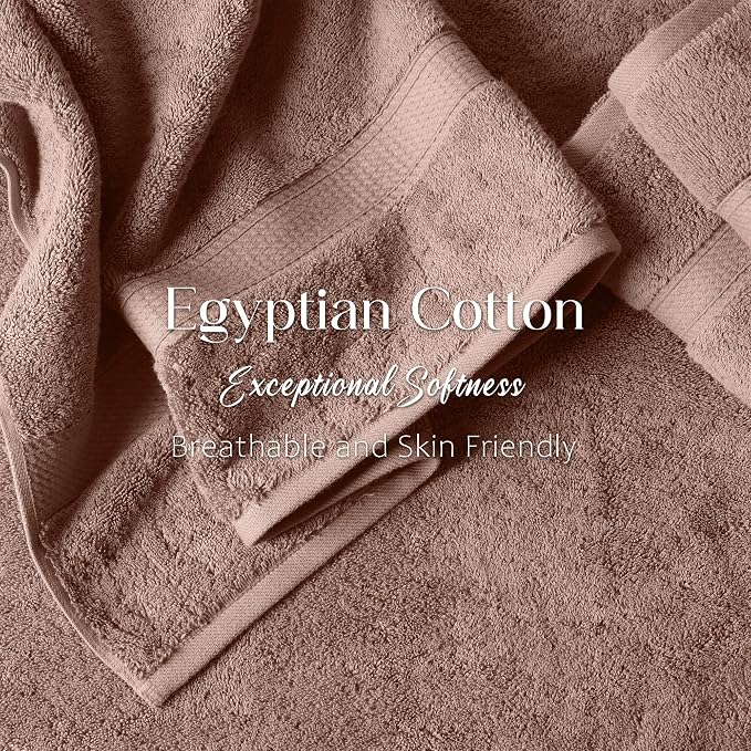 Superior Egyptian Cotton Ultra Plush & Absorbent, 6 Piece Set, Muted Mauve | - Image 5