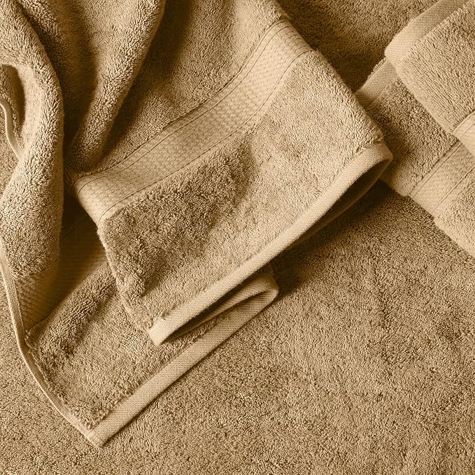 SUPERIOR Egyptian Cotton Ultra Plush & Absorbent, 12 Piece Set, Toast | - Image 7