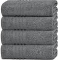 White Classic Wealuxe Grey Bath Towels Set of 4, Cotton Body Towel by WhiteClassic