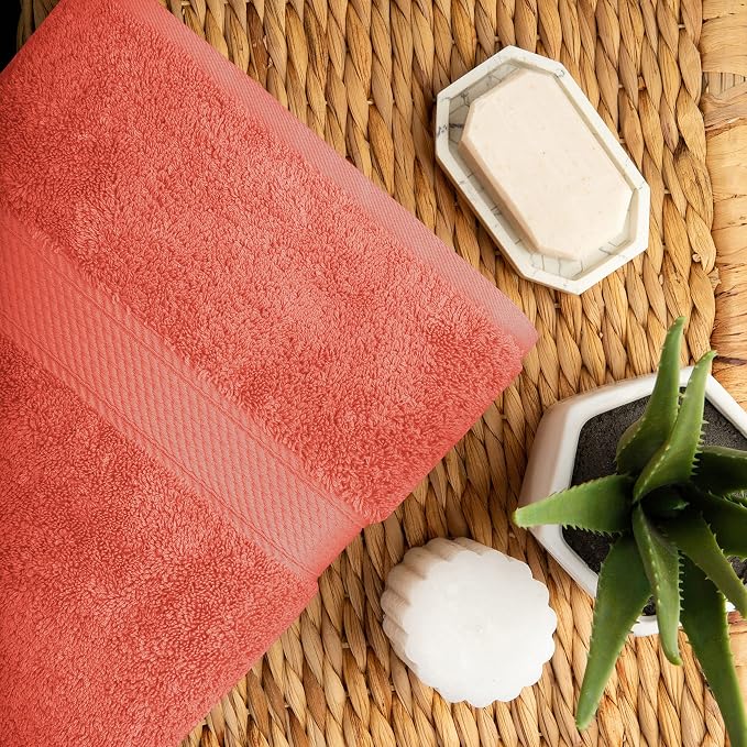 SUPERIOR Egyptian Cotton Ultra Plush & Absorbent, 10 Piece Set, Coral | Quick - Image 6