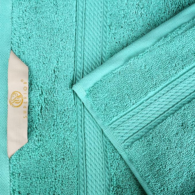 SUPERIOR Egyptian Cotton Ultra Plush & Absorbent, 8 Piece Set, Turquoise | - Image 9