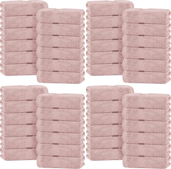 White Classic Pink Hand Towels for Bathroom Cotton Hand Towel Bulk for Gym by WhiteClassic