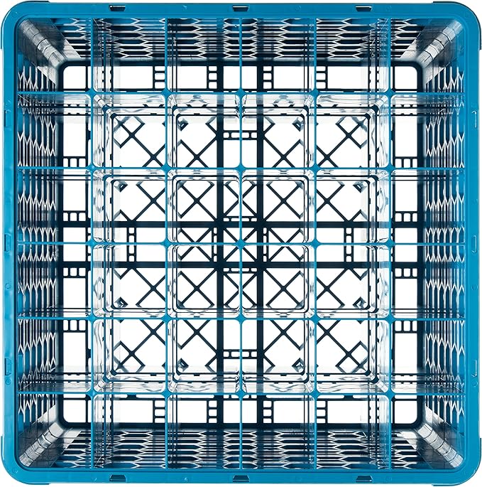 CFS RG36-514 OptiClean 36 Compartment Glass Rack with 5 Extenders, Blue, Polypropylene, Blue