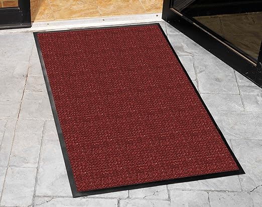 Guardian WaterGuard Indoor/Outdoor Wiper Scraper Floor Mat, Rubber/Nylon, 4'x16', Red