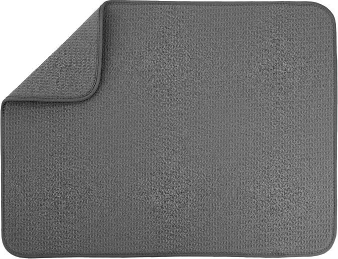 S&T INC. Dish Drying Mat, Charcoal Grey | Absorbent Microfiber, Extra Large by STINC