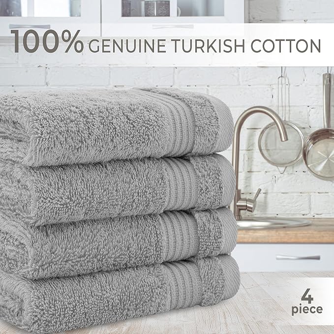 Cotton Paradise 100% Cotton Turkish Towel Set, Soft Absorbent Quick Dry - Image 4