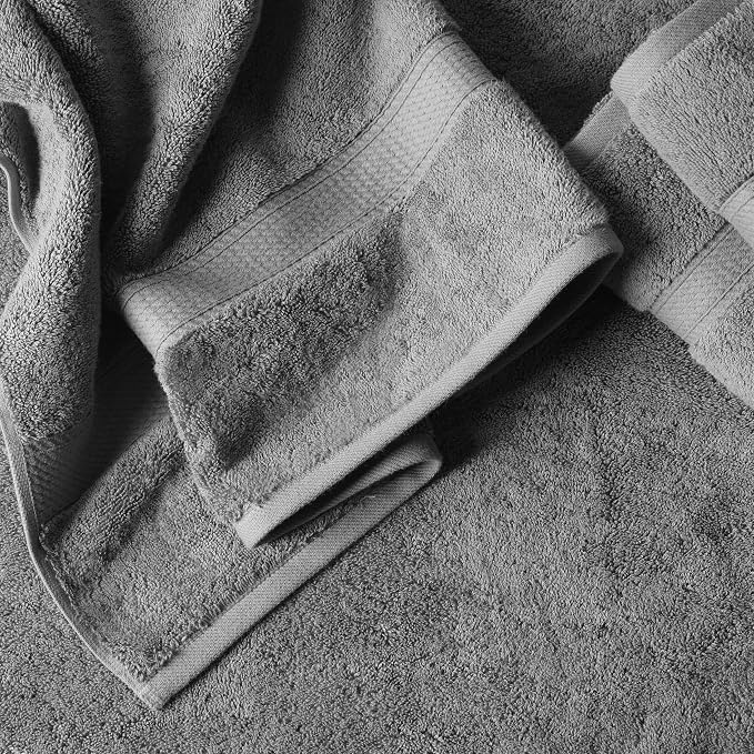 SUPERIOR Egyptian Cotton Ultra Plush & Absorbent, 12 Piece Set, Charcoal | - Image 8