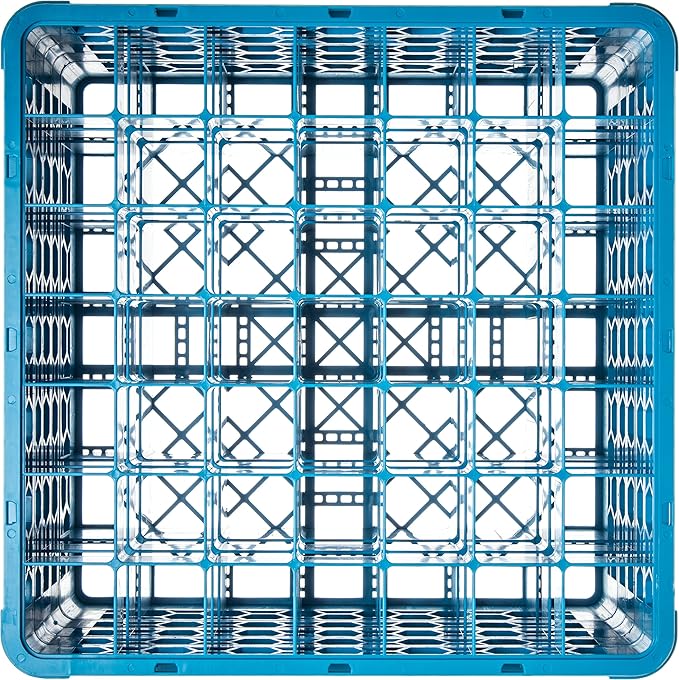 CFS RG49-414 OptiClean 49 Compartment Glass Rack with 4 Extenders, 10.3", Polypropylene, CFS Blue