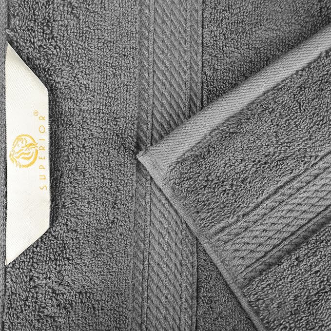 Superior Egyptian Cotton 800 GSM Plush & Absorbent, 9 Piece Set, Charcoal | - Image 6