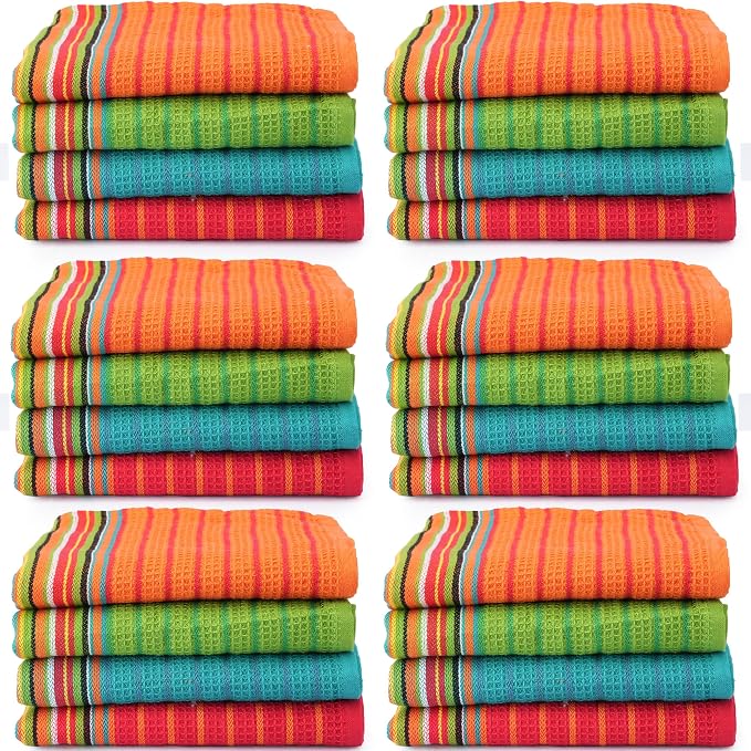 TEXAS LINEN CO. Kitchen Dish Towels, 100% Cotton Salsa Towels, Highly Absorbent by TexasLinenCo
