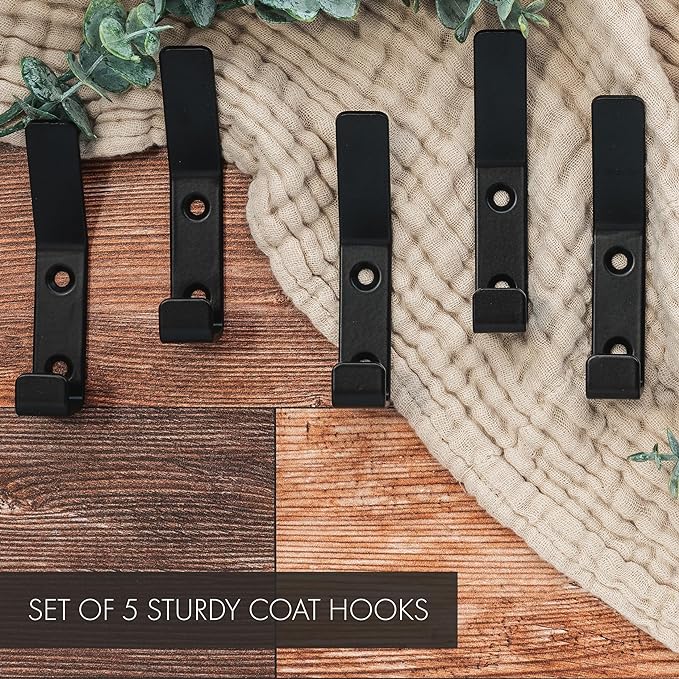 Decorative Coat Hooks Set of 5 for Wall Mount - Image 4