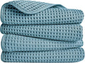 POLYTE 430 GSM Poly Blend Microfiber Quick Dry Waffle Hand Towel, 16x30 in | 4 by Polyte