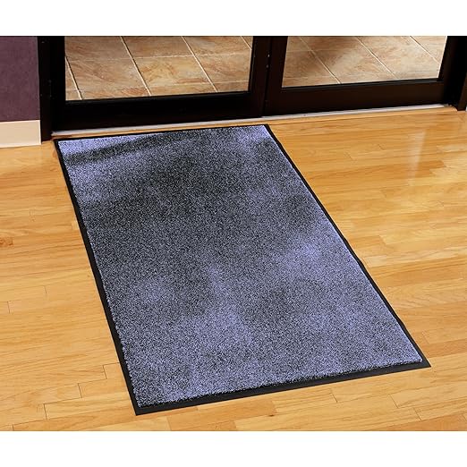Guardian Silver Series Indoor Walk-Off Floor Mat, Vinyl/Polypropylene, 2'x3', Speckled Blue