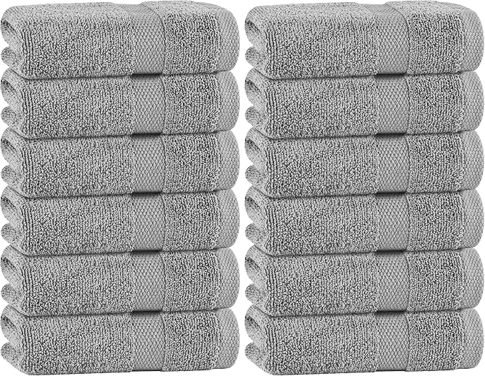 White Classic Light Gray Hand Towels by WhiteClassic