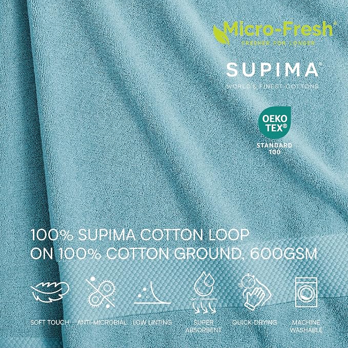 Lacoste Heritage 100% Supima Cotton Tub Mat 21" x 31", Celestial | Highly - Image 4