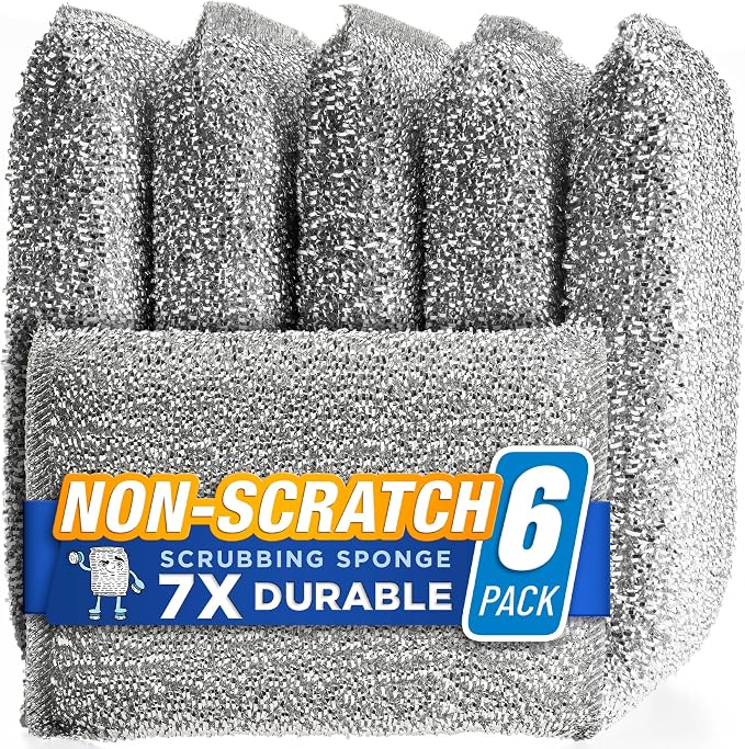 Kitchen Sponges for Dishes, Scouring Pads Non Scratch Scrubbers | Multi-surface by SPONGENATOR